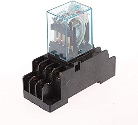 AC 220V/240V Coil DPDT 14 Pins Red Light Electromagnetic Power Relay + Scoket Base