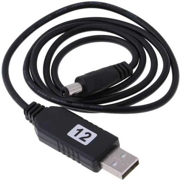 USB DC 5V 2A to 12V 1A DC-DC  Booster Cable Step Up Adapter Cable 2.1×5.5mm Plug